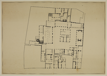 216832 Plattegrond van de Rijksmunt, gelegen tussen de Oudegracht en de Neude te Utrecht, met weergave van de ...